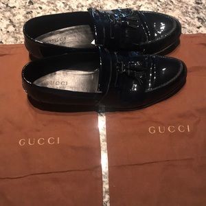 Men’s Gucci Patent Loafers Size 9.5/ US 10.5 Black